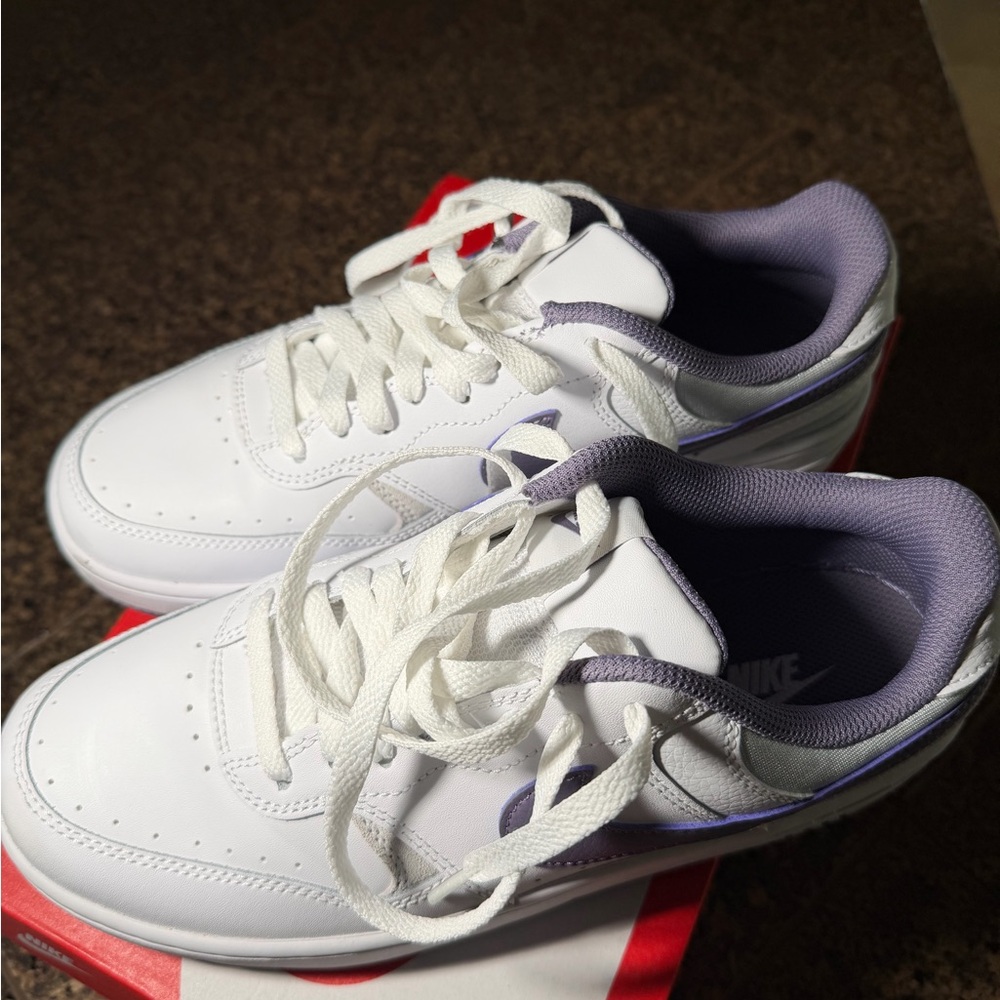 Nike Women’s Gamma Force Sneakers in White and Purple